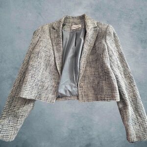 Calvin Klein Blue Silver Tweed Women's Blazer